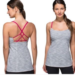 Lululemon grey and pink tank top size 4